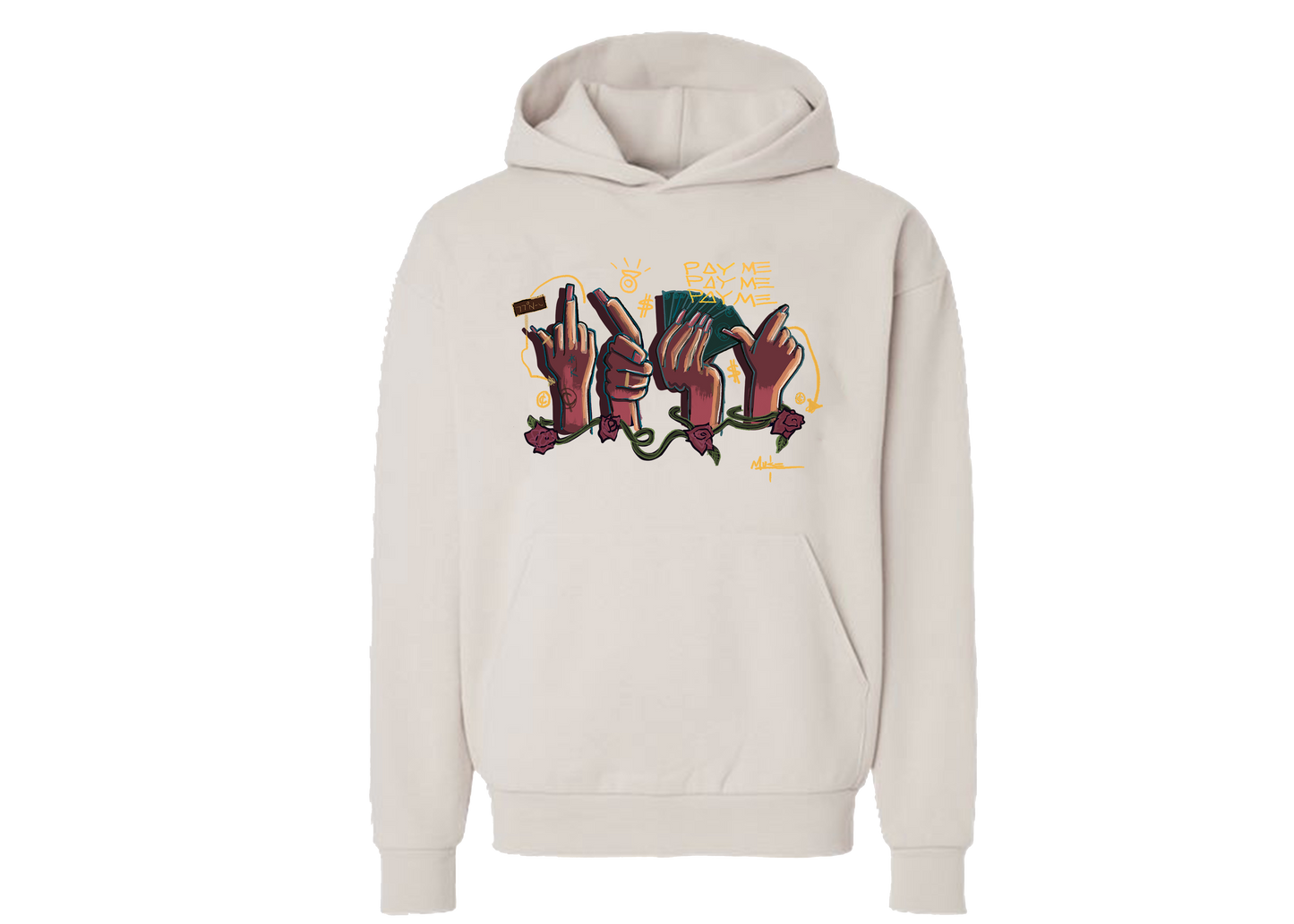 "F*k U Pay Me" Cream Hoodie (Neo)