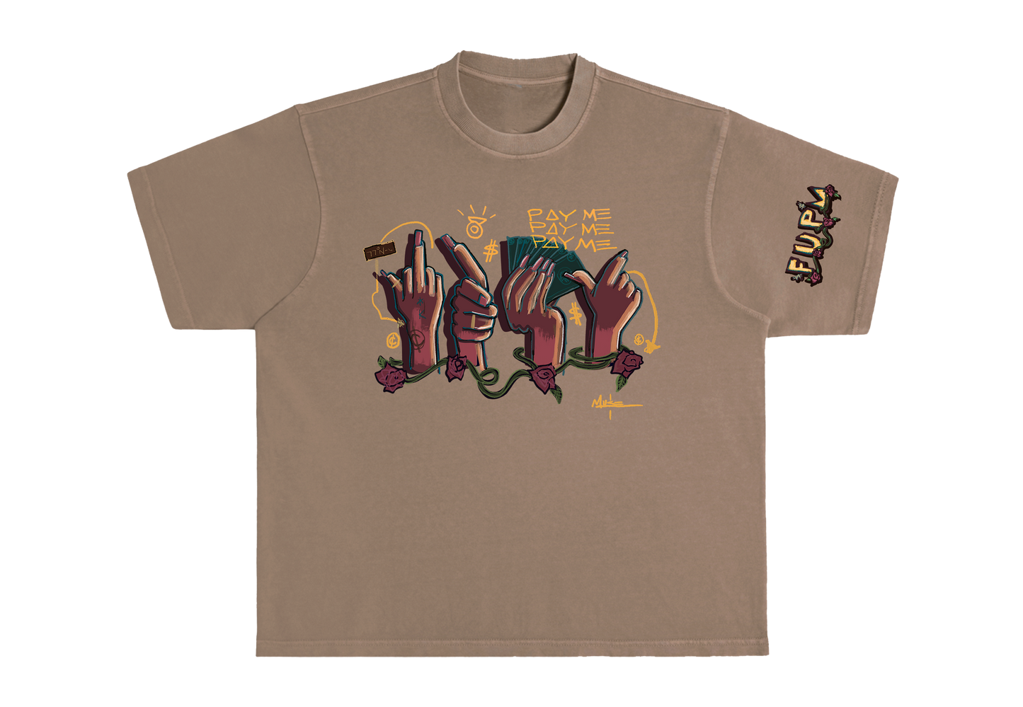 Clay F*k U Pay Me Oversized Box Tee