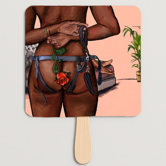 "Strap Rose" Hand Church Fan